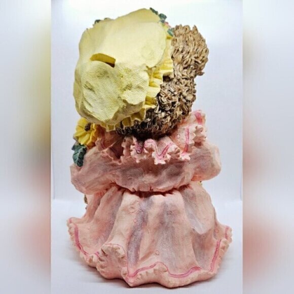 Secret Treasures 2001 Resin Teddy Bear Coin Bank Pink Dress 10” Vintage Figurine - Picture 4 of 10